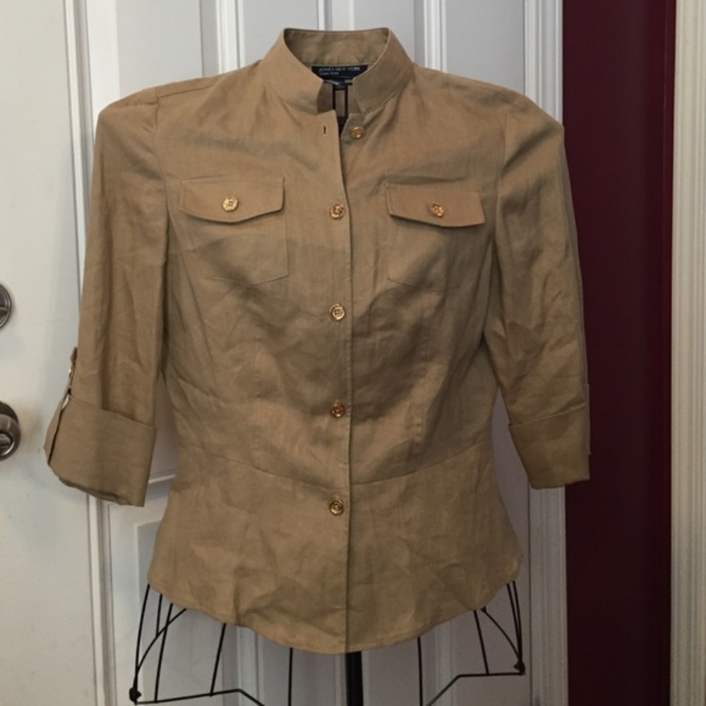 Jones New York Signature top BROWN MEDIUM